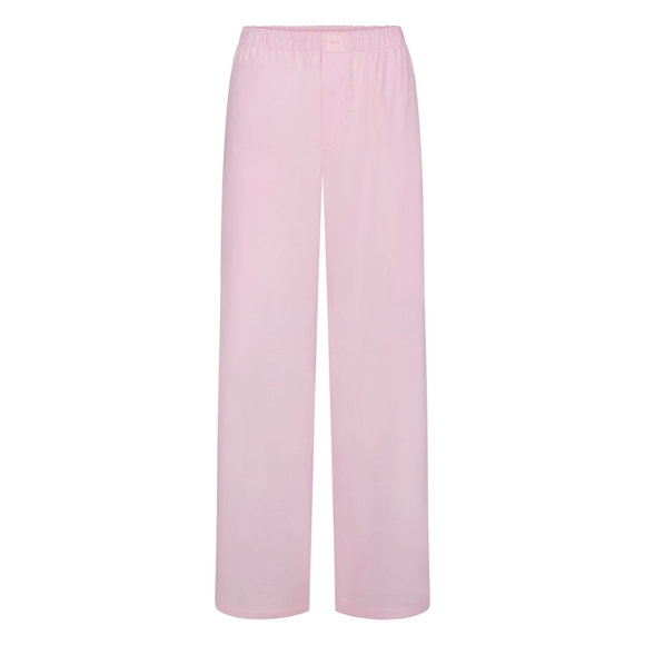 NWT SKIMS COTTON POPLIN SLEEP PANTS IN BABY PINK - Picture 1 of 9